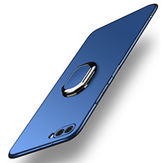 Schutzhülle Kunststoff Tasche Matt mit Fingerring Ständer für Huawei Nova 2S Blau