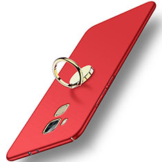 Schutzhülle Kunststoff Tasche Matt mit Fingerring Ständer für Huawei Nova Plus Rot