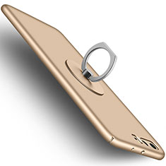 Schutzhülle Kunststoff Tasche Matt mit Fingerring Ständer für Huawei P10 Plus Gold