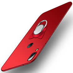 Schutzhülle Kunststoff Tasche Matt mit Fingerring Ständer für Huawei P20 Lite Rot