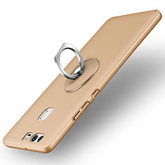 Schutzhülle Kunststoff Tasche Matt mit Fingerring Ständer für Huawei P9 Gold