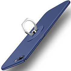 Schutzhülle Kunststoff Tasche Matt mit Fingerring Ständer für OnePlus 5 Blau