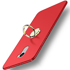 Schutzhülle Kunststoff Tasche Matt mit Fingerring Ständer für Xiaomi Redmi 4 Standard Edition Rot
