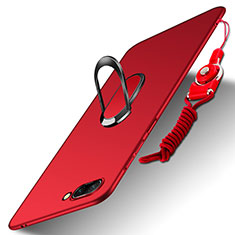Schutzhülle Kunststoff Tasche Matt mit Fingerring Ständer und Lanyard für Huawei Honor 10 Rot