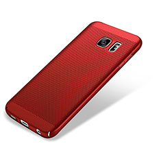 Schutzhülle Kunststoff Tasche Punkte Loch M01 für Samsung Galaxy S7 Edge G935F Rot