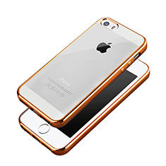 Schutzhülle Luxus Aluminium Metall Rahmen für Apple iPhone 5S Orange