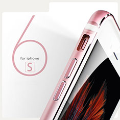 Schutzhülle Luxus Aluminium Metall Rahmen für Apple iPhone 6S Rosa
