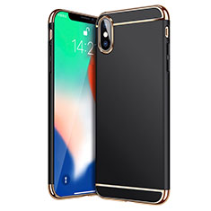Schutzhülle Luxus Metall Rahmen und Kunststoff C02 für Apple iPhone X Schwarz
