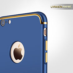 Schutzhülle Luxus Metall Rahmen und Kunststoff für Apple iPhone 6 Plus Blau