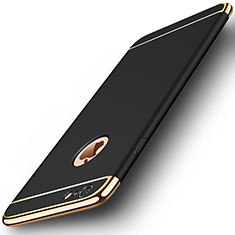 Schutzhülle Luxus Metall Rahmen und Kunststoff M01 für Apple iPhone 6S Plus Schwarz
