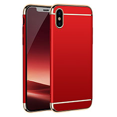 Schutzhülle Luxus Metall Rahmen und Kunststoff M01 für Apple iPhone Xs Max Rot