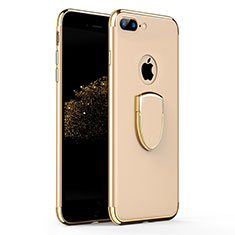 Schutzhülle Luxus Metall Rahmen und Kunststoff mit Fingerring Ständer A03 für Apple iPhone 7 Plus Gold