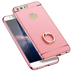 Schutzhülle Luxus Metall Rahmen und Kunststoff mit Fingerring Ständer für Huawei Honor 8 Rosegold