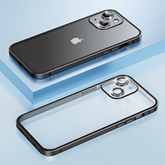 Schutzhülle Luxus Metall Rahmen und Kunststoff Schutzhülle Tasche Bling-Bling LF1 für Apple iPhone 14 Plus Schwarz