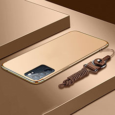 Schutzhülle Luxus Metall Rahmen und Kunststoff Schutzhülle Tasche für Oppo Reno6 Pro 5G India Gold