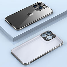 Schutzhülle Luxus Metall Rahmen und Kunststoff Schutzhülle Tasche JB1 für Apple iPhone 13 Pro Max Schwarz