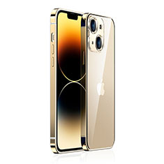 Schutzhülle Luxus Metall Rahmen und Kunststoff Schutzhülle Tasche JB1 für Apple iPhone 14 Gold