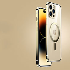 Schutzhülle Luxus Metall Rahmen und Kunststoff Schutzhülle Tasche JB2 für Apple iPhone 14 Pro Gold