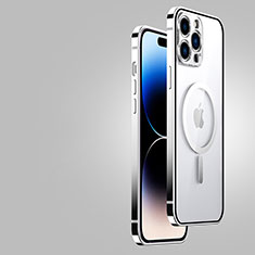 Schutzhülle Luxus Metall Rahmen und Kunststoff Schutzhülle Tasche JB2 für Apple iPhone 14 Pro Silber