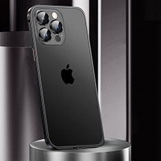 Schutzhülle Luxus Metall Rahmen und Kunststoff Schutzhülle Tasche JL2 für Apple iPhone 13 Pro Max Schwarz