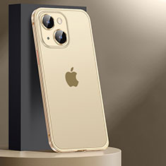 Schutzhülle Luxus Metall Rahmen und Kunststoff Schutzhülle Tasche JL2 für Apple iPhone 14 Plus Gold