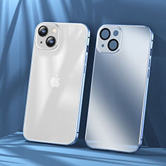 Schutzhülle Luxus Metall Rahmen und Kunststoff Schutzhülle Tasche LF1 für Apple iPhone 13 Blau