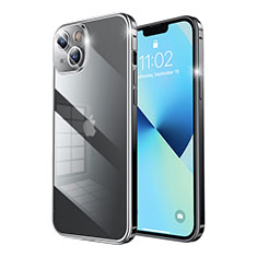Schutzhülle Luxus Metall Rahmen und Kunststoff Schutzhülle Tasche LF5 für Apple iPhone 13 Schwarz