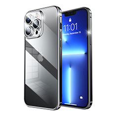 Schutzhülle Luxus Metall Rahmen und Kunststoff Schutzhülle Tasche LF7 für Apple iPhone 13 Pro Max Schwarz