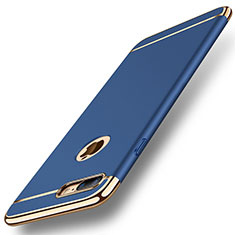 Schutzhülle Luxus Metall Rahmen und Kunststoff Schutzhülle Tasche M01 für Apple iPhone 7 Plus Blau