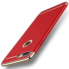 Schutzhülle Luxus Metall Rahmen und Kunststoff Schutzhülle Tasche M01 für Apple iPhone 8 Plus Rot