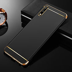 Schutzhülle Luxus Metall Rahmen und Kunststoff Schutzhülle Tasche M01 für Huawei Enjoy 10 Schwarz