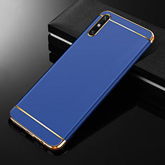 Schutzhülle Luxus Metall Rahmen und Kunststoff Schutzhülle Tasche M01 für Huawei Enjoy 10e Blau
