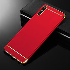 Schutzhülle Luxus Metall Rahmen und Kunststoff Schutzhülle Tasche M01 für Huawei Enjoy 10e Rot