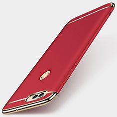 Schutzhülle Luxus Metall Rahmen und Kunststoff Schutzhülle Tasche M01 für Huawei Enjoy 7S Rot