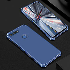 Schutzhülle Luxus Metall Rahmen und Kunststoff Schutzhülle Tasche M01 für Huawei Honor View 20 Blau