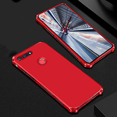 Schutzhülle Luxus Metall Rahmen und Kunststoff Schutzhülle Tasche M01 für Huawei Honor View 20 Rot