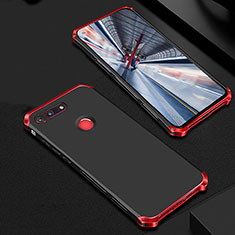 Schutzhülle Luxus Metall Rahmen und Kunststoff Schutzhülle Tasche M01 für Huawei Honor View 20 Rot und Schwarz