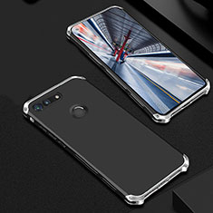 Schutzhülle Luxus Metall Rahmen und Kunststoff Schutzhülle Tasche M01 für Huawei Honor View 20 Silber