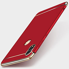 Schutzhülle Luxus Metall Rahmen und Kunststoff Schutzhülle Tasche M01 für Huawei P Smart (2019) Rot