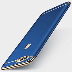 Schutzhülle Luxus Metall Rahmen und Kunststoff Schutzhülle Tasche M01 für Huawei P Smart Blau
