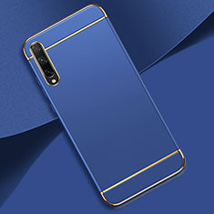 Schutzhülle Luxus Metall Rahmen und Kunststoff Schutzhülle Tasche M01 für Huawei Y8p Blau