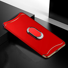 Schutzhülle Luxus Metall Rahmen und Kunststoff Schutzhülle Tasche M01 für Oppo Find X Rot