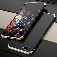 Schutzhülle Luxus Metall Rahmen und Kunststoff Schutzhülle Tasche M01 für Oppo RX17 Neo Gold und Schwarz