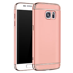 Schutzhülle Luxus Metall Rahmen und Kunststoff Schutzhülle Tasche M01 für Samsung Galaxy S7 G930F G930FD Rosegold