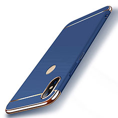 Schutzhülle Luxus Metall Rahmen und Kunststoff Schutzhülle Tasche M01 für Xiaomi Mi 8 Blau