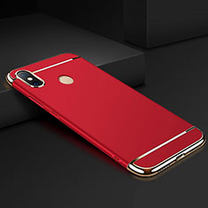 Schutzhülle Luxus Metall Rahmen und Kunststoff Schutzhülle Tasche M01 für Xiaomi Mi Max 3 Rot