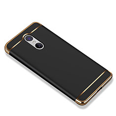Schutzhülle Luxus Metall Rahmen und Kunststoff Schutzhülle Tasche M01 für Xiaomi Redmi Note 4X High Edition Schwarz