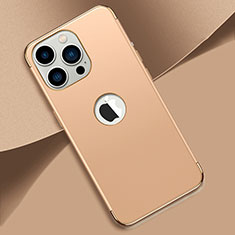 Schutzhülle Luxus Metall Rahmen und Kunststoff Schutzhülle Tasche M02 für Apple iPhone 14 Pro Max Gold