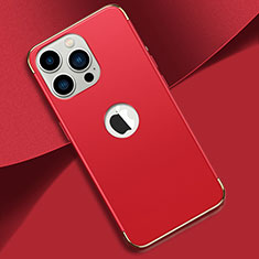 Schutzhülle Luxus Metall Rahmen und Kunststoff Schutzhülle Tasche M02 für Apple iPhone 14 Pro Max Rot