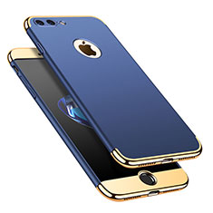 Schutzhülle Luxus Metall Rahmen und Kunststoff Schutzhülle Tasche M02 für Apple iPhone 7 Plus Blau